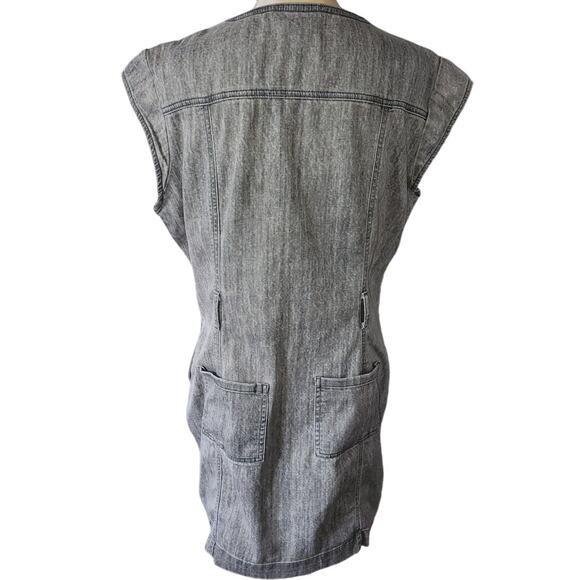 White House Black Market Stone Washed Denim Look shirt Dress Size 8 - Picture 7 of 9